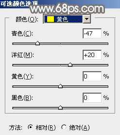 Photoshop给草原上的人物加上清爽的韩系蓝黄色29