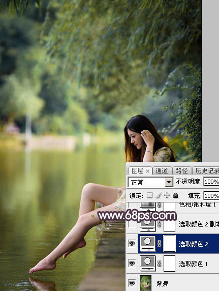 Photoshop打造高对比的暖色水景美女图片9