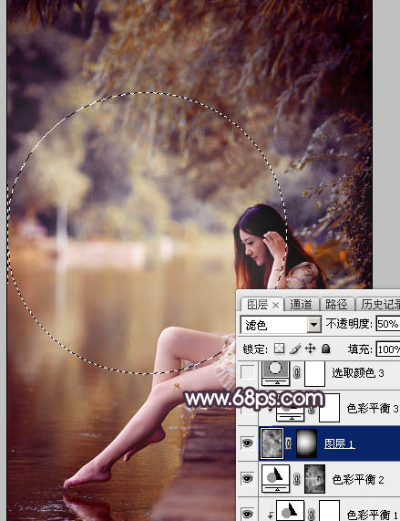 Photoshop打造高对比的暖色水景美女图片29