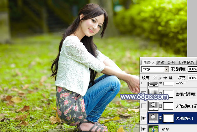 Photoshop打造唯美的冬季淡蓝色外景美女图片5