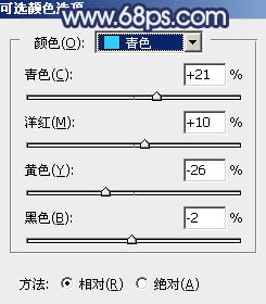 Photoshop给田园中的情侣加上唯美的深蓝色17