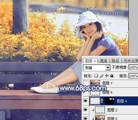 Photoshop打造清新的橙红色秋季外景美女图片39