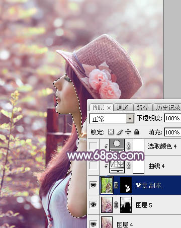 Photoshop打造淡美的粉褐色外景美女图片34