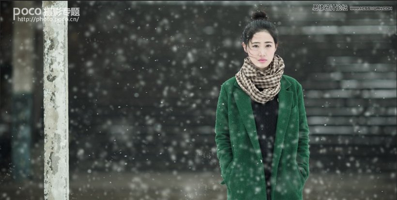 Photoshop调出雪景美女照片唯美电影特效14