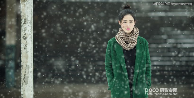 Photoshop调出雪景美女照片唯美电影特效12