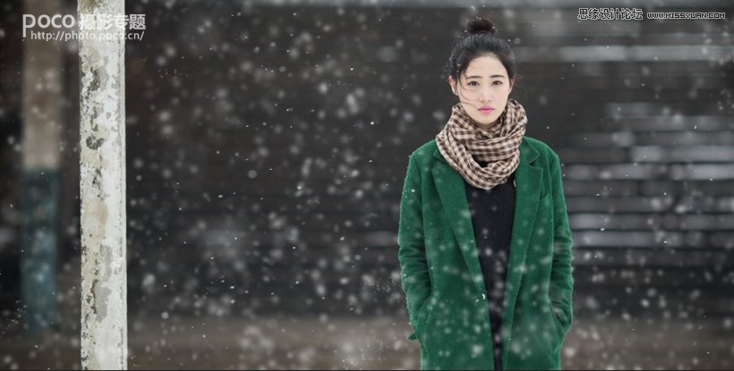 Photoshop调出雪景美女照片唯美电影特效8