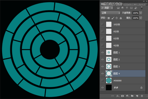 Photoshop制作超酷的同心圆拼图效果13