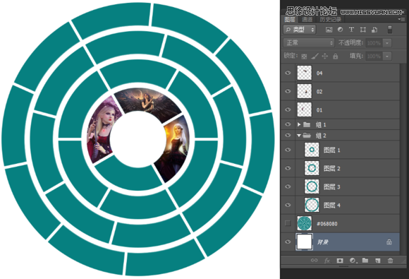 Photoshop制作超酷的同心圆拼图效果18