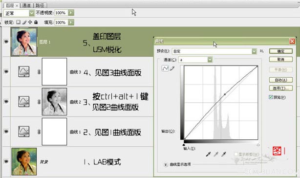 LAB模式下修复偏色照片3