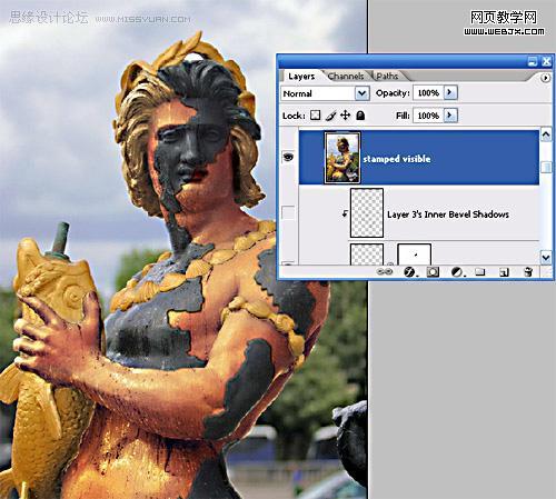 Photoshop把雕塑打造仿真人效果教程12