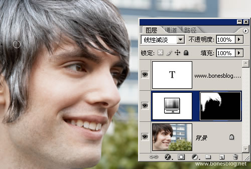 如何用Photoshop添加白头发5