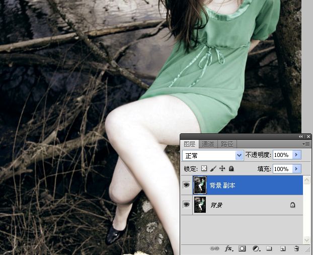 Photoshop人物腿部修饰之快速为美女瘦腿3
