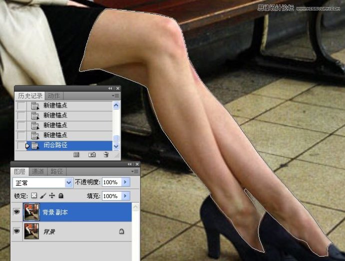 Photoshop调出国外女孩光滑亮白的腿部肌肤5