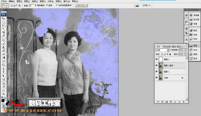 PhotoShop老照片修复教程-画笔的强大功能5