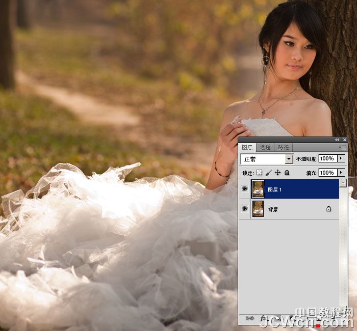 PhotoShop修复曝光过度婚纱后期教程2