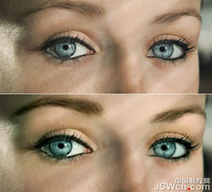 PS利用蒙版技术给美女眼睛睫毛和眉毛进行优化修饰处理教程2