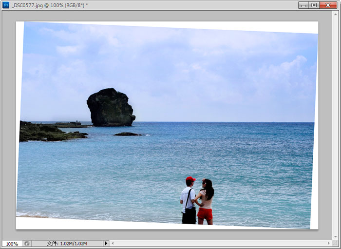 PhotoShop CS5修正倾斜照片的水平线教程6