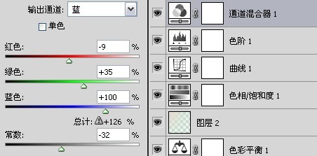 PS调出日系范儿经典白青色14