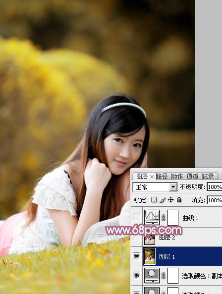 Photoshop给美女照片加上小清新的粉红色8