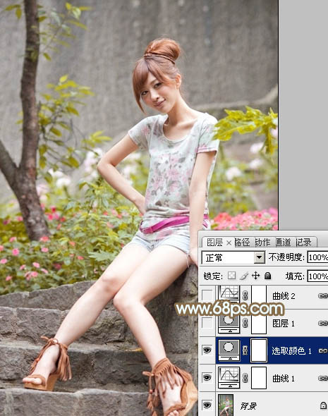 Photoshop给美女照片加上黄褐色技巧9