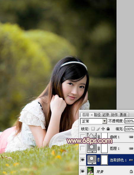 Photoshop给美女照片加上橙紫色技巧6