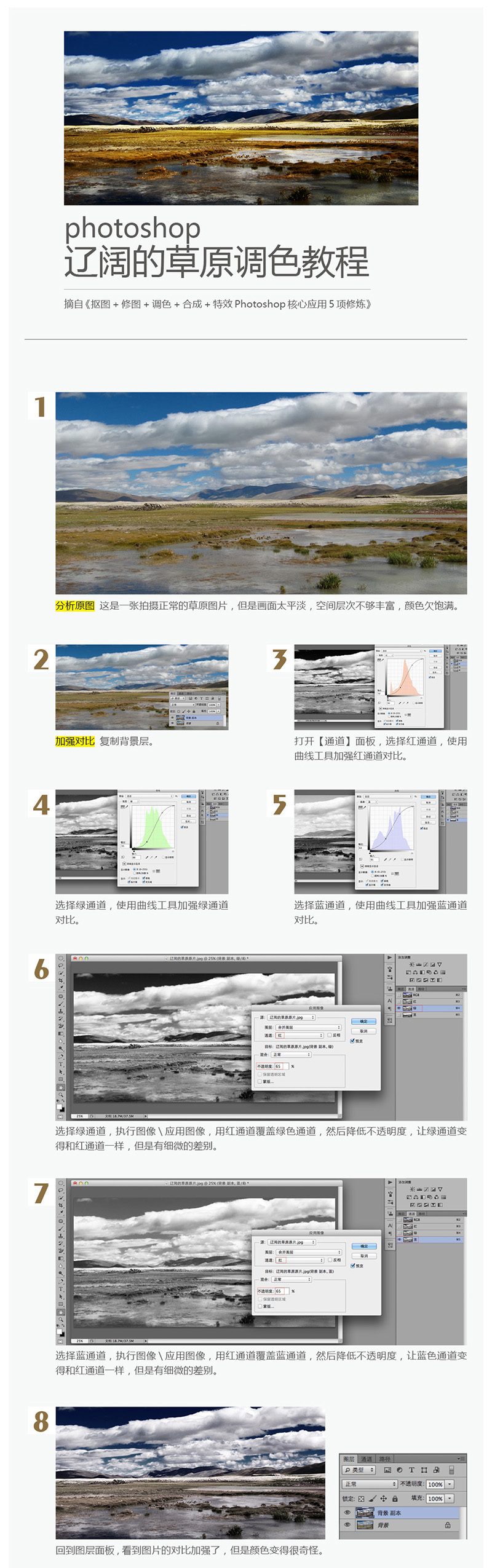 Photoshop调出草原照片经典的HDR质感效果2