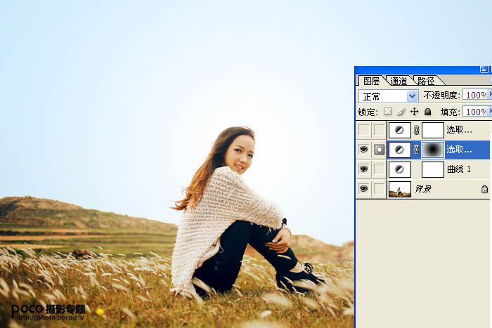 Photoshop给美女照片加上阳光色技巧6