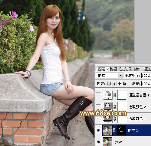 Photoshop给美女照片加上柔和的阳光暖色技巧4