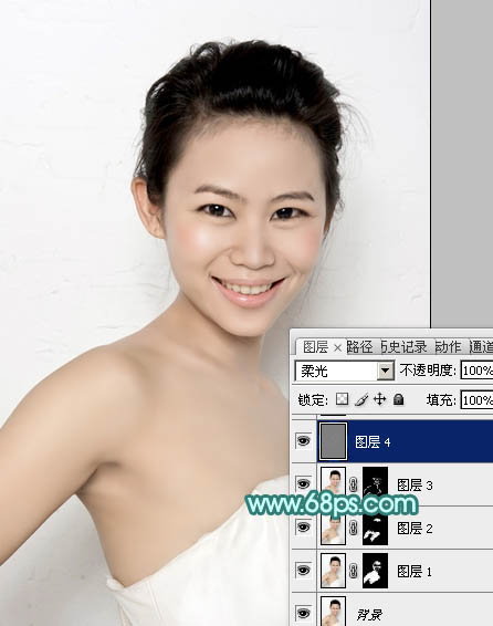 Photoshop给美女人像照片加上青红蜜糖色5