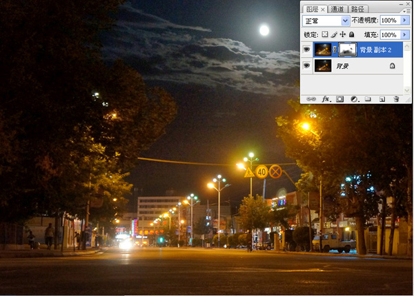 PS给偏暗街道夜景调出漂亮的HDR夜景效果教程4