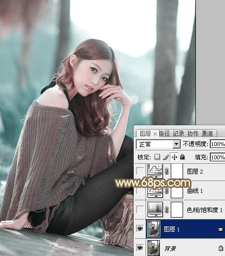 Photoshop给清纯美女照片加上干净的黄褐色技巧4