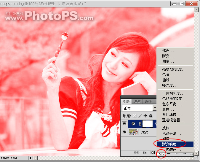 PhotoShop应用渐变映射调色的简单方法4