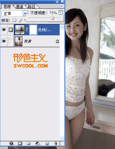 PhotoShop为美女调出柔软青色调教程5