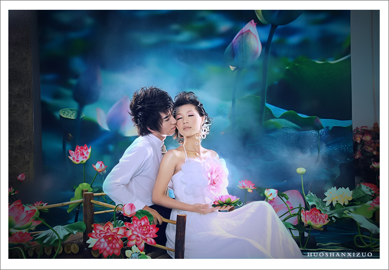 PhotoShop调出情侣婚纱照片梦幻清新效果教程2