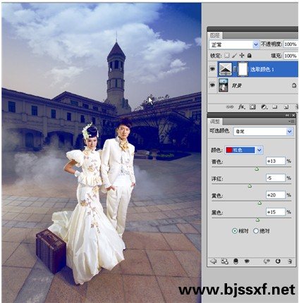 PhotoShop CS5简单调出怀旧中国风蓝色烟雾效果4