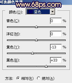 给人物照调出柔美的橙蓝色5