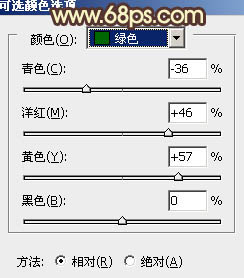 调出外景人物图片流行的黄绿中性色6