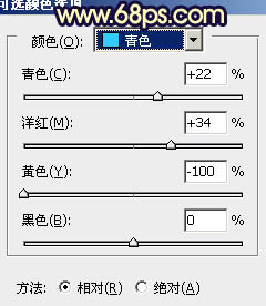 给美女图片加上柔和的蓝黄色5