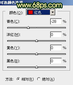 调出树林美女图片柔和的暗调红青色3