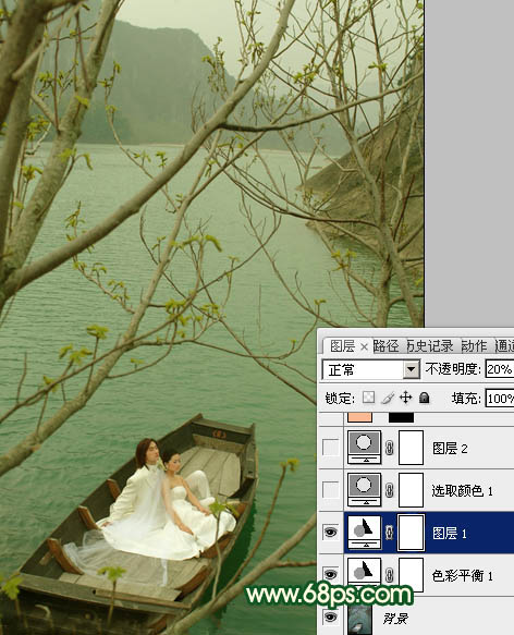 Photoshop打造灿烂的春季绿色婚片6