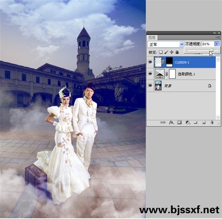 PhotoShop CS5简单调出怀旧中国风蓝色烟雾效果6