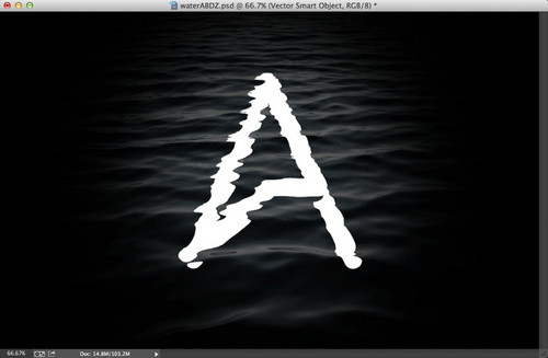 Photoshop制作漂亮的水波纹理艺术字10