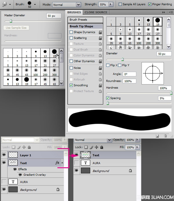 PS制作字体光环文本特效教程6