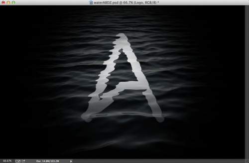 Photoshop制作漂亮的水波纹理艺术字12