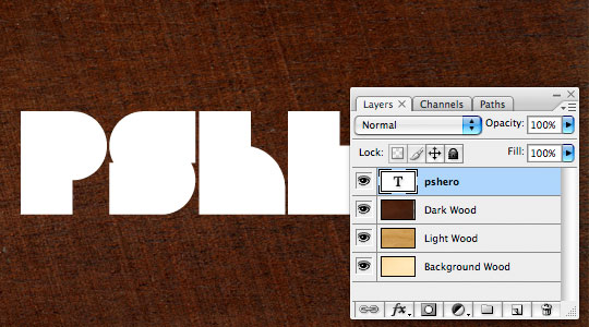 Photoshop制作木纹特效文字教程3