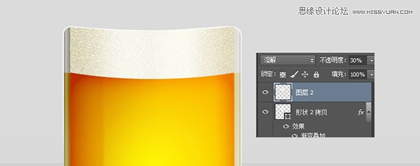 Photoshop绘制冰爽的啤酒和啤酒杯25