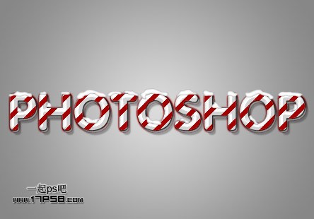 PhotoShop制作斜纹糖果文字效果1