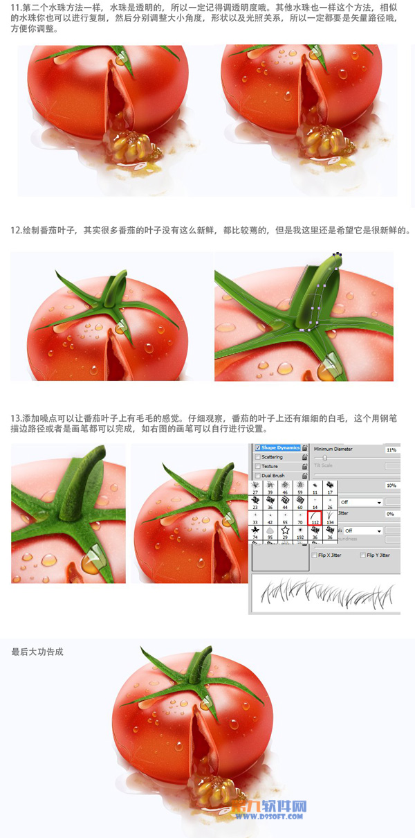 Photoshop绘制逼真裂开的番茄4