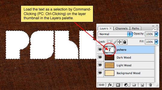 Photoshop制作木纹特效文字教程4