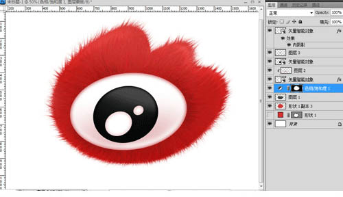 Photoshop绘制毛绒绒的新浪眼睛6